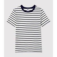 Iconic Organic Cotton T-Shirt in Breton Striped Print with Crew Neck
