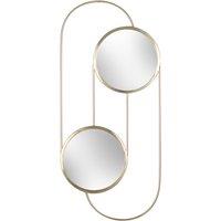 65cm Abstract Double Mirror Brass