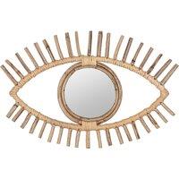 45cm Eye Shaped Rattan Mirror