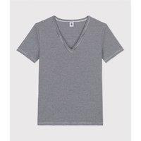 Iconic Striped Cotton T-Shirt with V-Neck