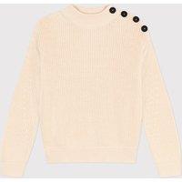 Cotton Funnel Neck Jumper in Chunky Knit
