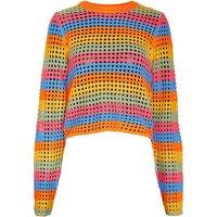Striped Openwork Short Jumper