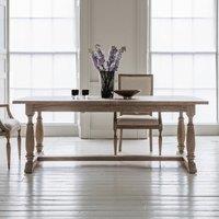Nashik Ash Wood Parquet Extendable Trestle Dining Table (Seats 6-8)