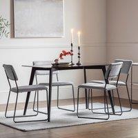 Tinsukia Black Oak and Glass Rectangular Dining Table (Seats 6)