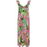 Tropical Print Midi Dress