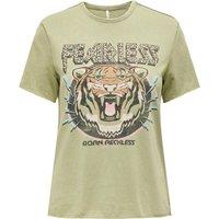 Printed Cotton T-Shirt with Short Sleeves