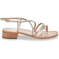 Harryna Leather Sandals with Square Toe and Low Heel