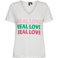 Slogan Print Cotton T-Shirt with Short Sleeves