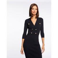 Mitela Bodycon Midi Dress wtih 3/4 Length Sleeves