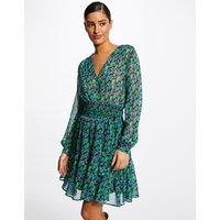 Floral A-Line Dress with Ruffles