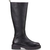 Leather Knee-High Boots with Notched Sole