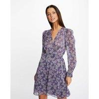 Printed Wrapover Mini Dress