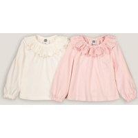 Pack of 2 T-shirts with Ruffled Collar