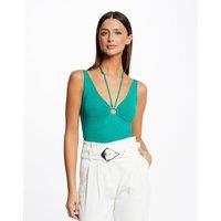 V-Neck Vest Top with Halterneck Tie