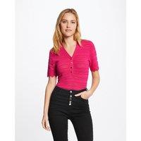 Cropped Short Sleeve Jumper with Openwork Details