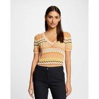 Chevron Print Jumper with Short Sleeves
