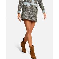 Printed Straight Mini Skirt with High Waist