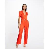 Satin Short Sleeve Jumpsuit