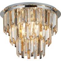 3 Tier Chrome and Glass Prisms Ceiling Light