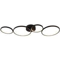 Black and White Hoop LED Ceiling Light with 4 Lights
