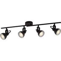 Adjustable Black Split Bar 4 Light Ceiling Spotlight