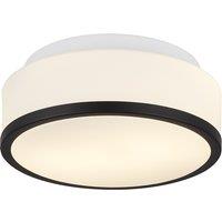 23cm Bathroom Opal White Ceiling Light with Chrome Trim