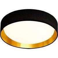 50cm Flush LED Black and Gold Ceiling Light with Shade
