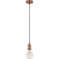 1.5m Antique Copper Cable Light with Brown Cable