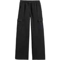 Cotton Mix Utility Trousers with Wide Leg
