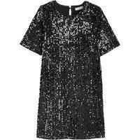 Sequin Shift Dress with Short Sleeves