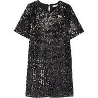 Recycled Sequin Shift Dress with Short Sleeves