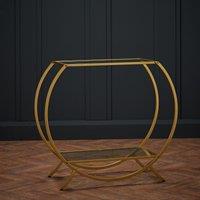 Round Glass and Gold Console Table