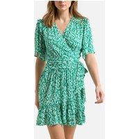 Clary Ruffled Mini Dress in Graphic Print