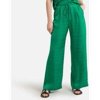 John Wide Leg Trousers in Jacquard Print