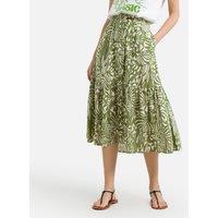 Fidjy Full Midi Skirt in Tropical Print