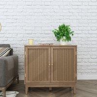 Boho Oak Rattan Small Sideboard