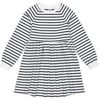 Striped Cotton Mix Dress with Long Sleeves