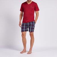 Cotton Short V-Neck Pyjamas with Checked Shorts