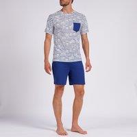 Cotton Short Pyjamas with Printed Crew Neck Top