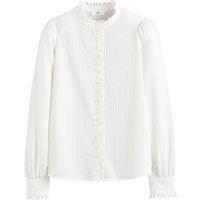 Cotton Victorian Collar Shirt with Long Sleeves