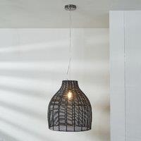 Black Rattan Coche Pendant