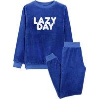 Slogan Print Fleece Pyjamas