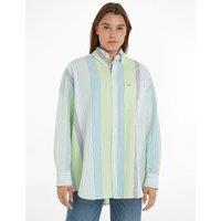 Striped Cotton Oversize Shirt with Long Sleeves