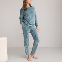Embossed Fleece Pyjamas with Long Sleeves