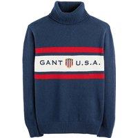 Banner Shield Turtleneck Jumper in Cotton/Wool