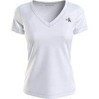 Embroidered Cotton T-Shirt with V-Neck and Short Sleeves