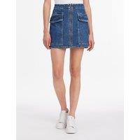 Denim Straight Mini Skirt