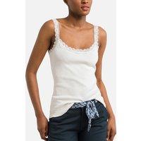 Cotton Vest Top with Lace Neck