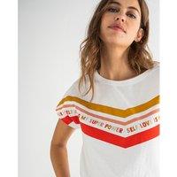 Organic Cotton Slogan T-Shirt with Crew Neck and Short Sleeves