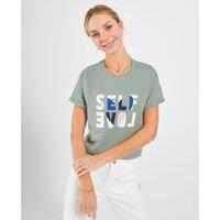 Printed Organic Cotton T-Shirt with Crew Neck and Short Sleeves